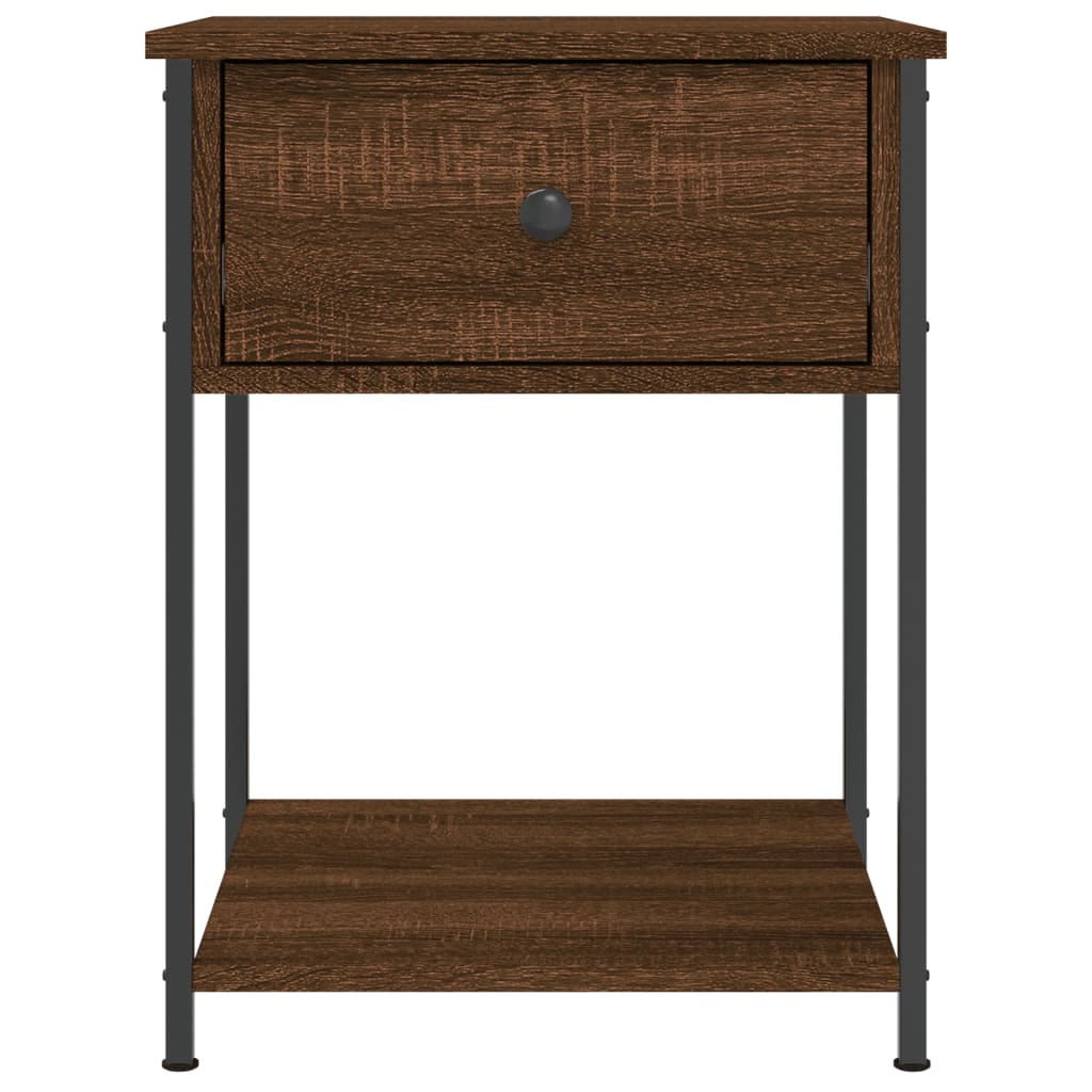 Table de chevet chêne marron 44x45x58 cm bois d'ingénierie - XIOS