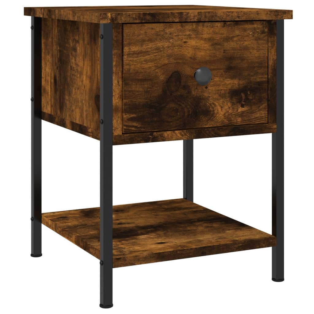 Tables de chevet 2pcs chêne fumé 34x35,5x45cm bois d’ingénierie - XIOS