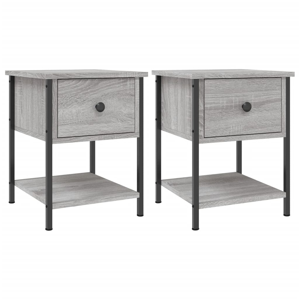 Tables de chevet 2 pcs sonoma gris 34x35,5x45cm bois ingénierie - XIOS