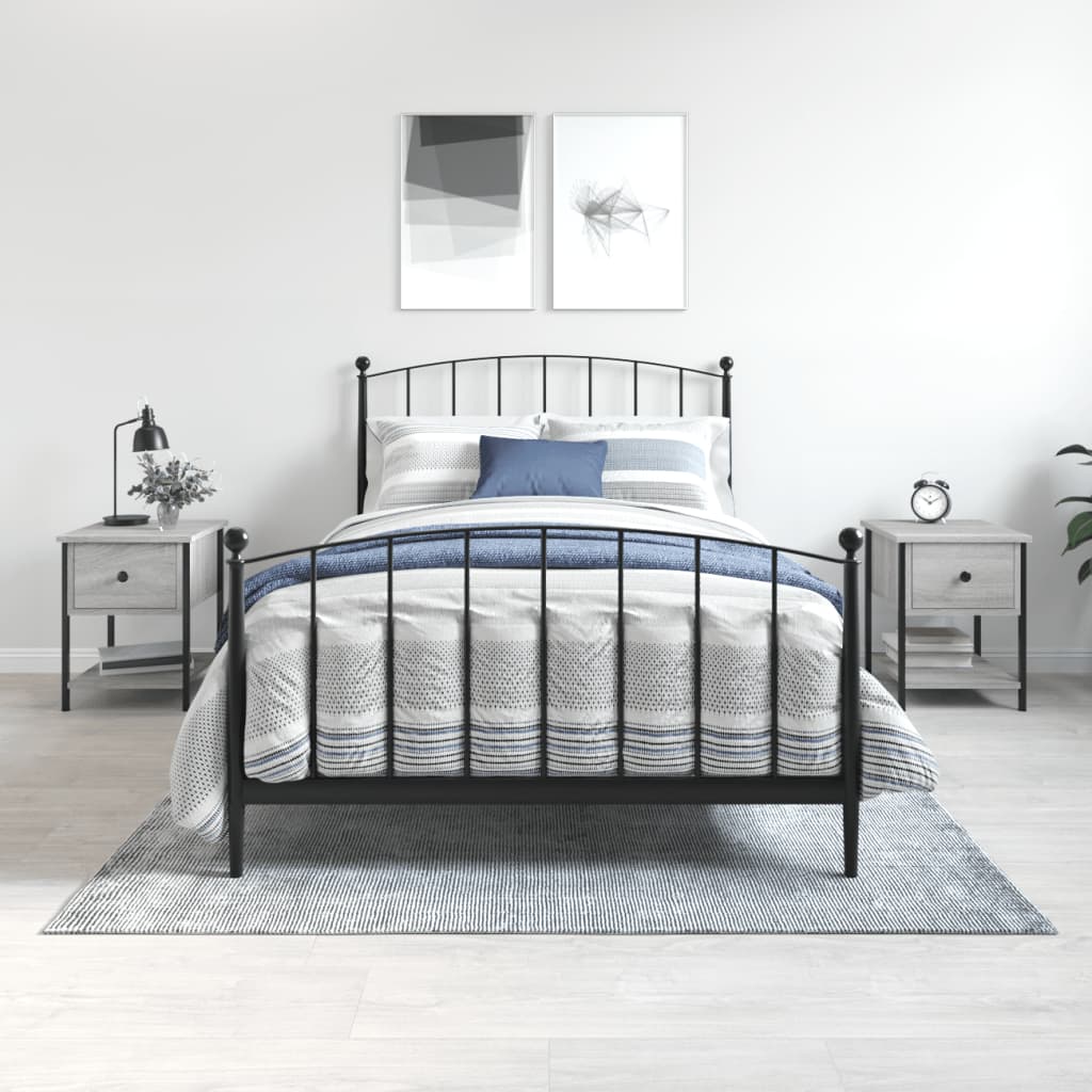 Tables de chevet 2 pcs sonoma gris 34x35,5x45cm bois ingénierie - XIOS