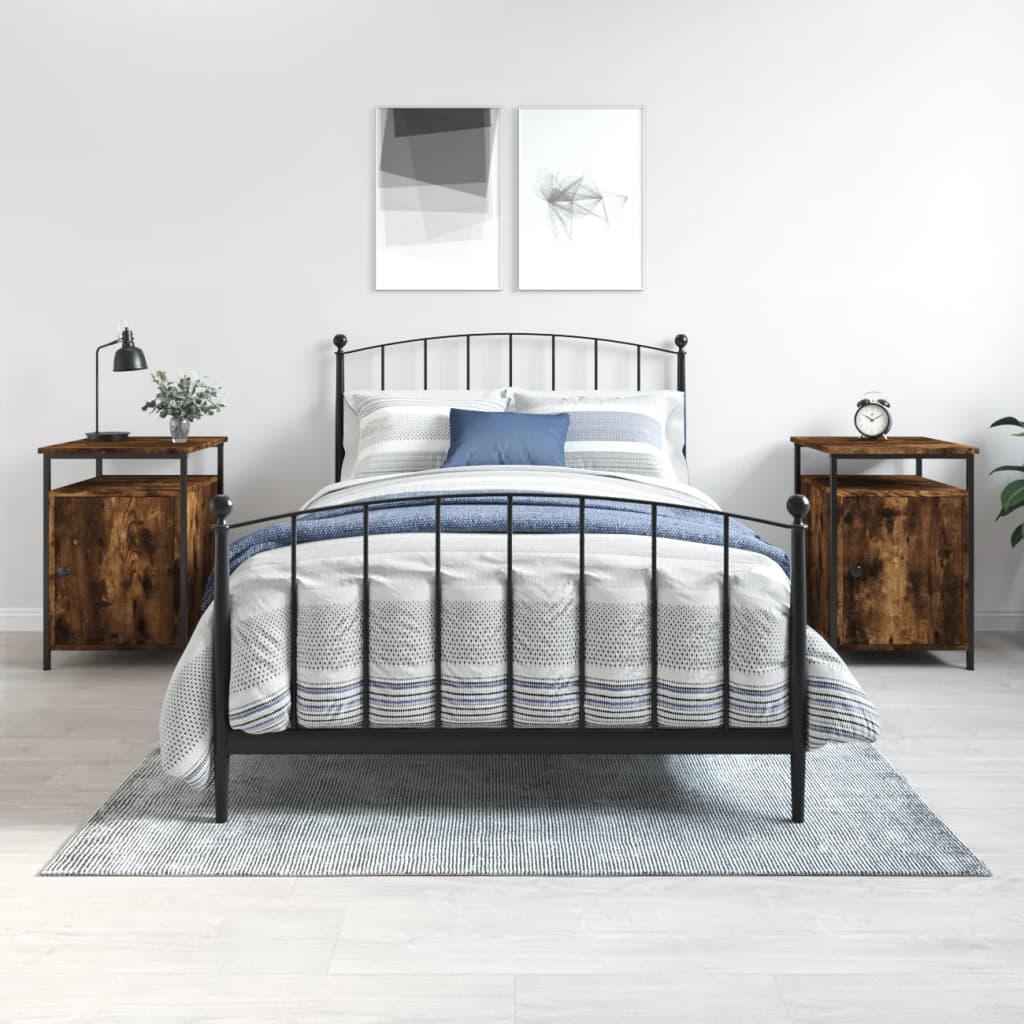 Tables de chevet 2 pcs chêne fumé 40x42x60 cm bois d'ingénierie - XIOS