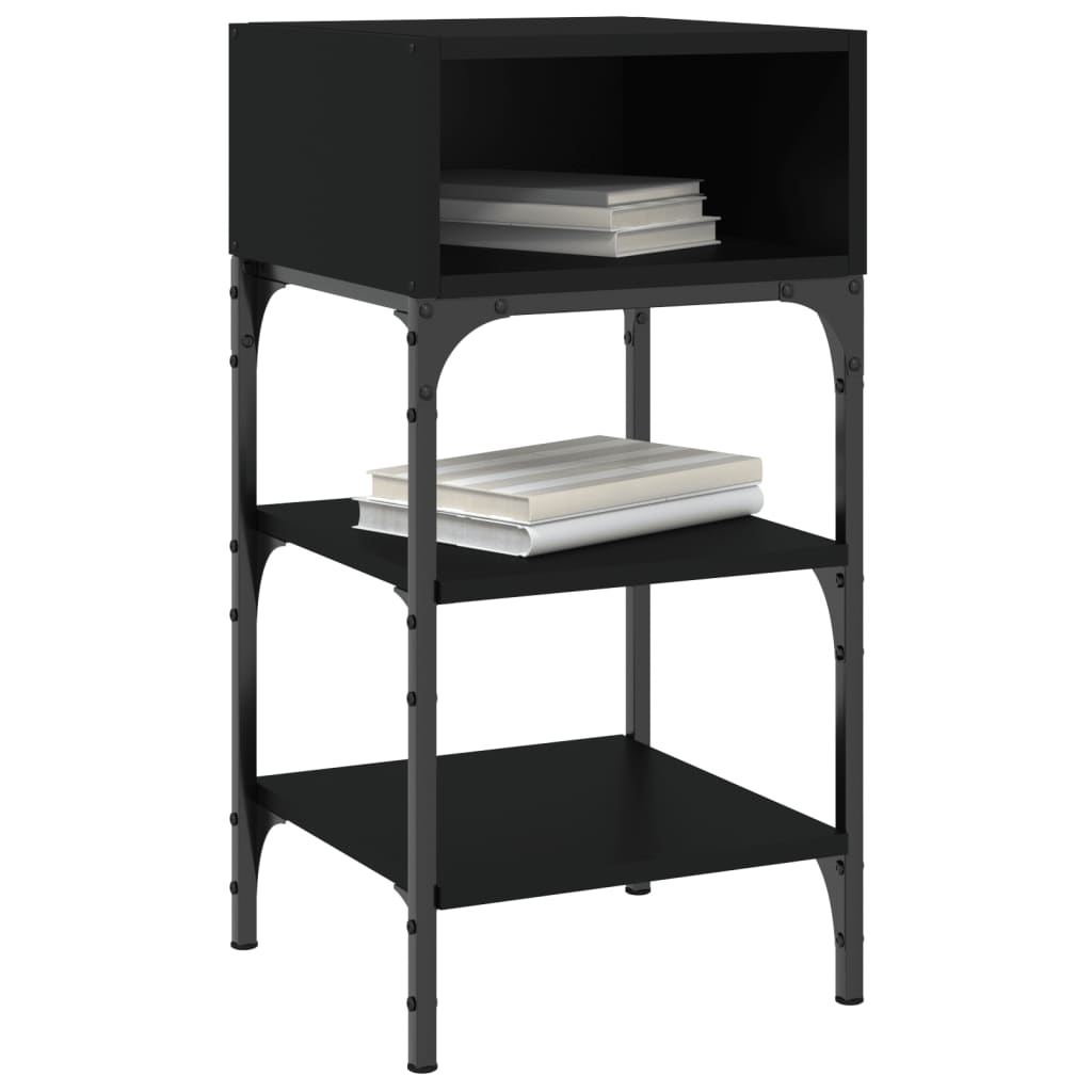 Tables de chevet 2 pcs noir 35x34,5x70 cm bois d'ingénierie - XIOS