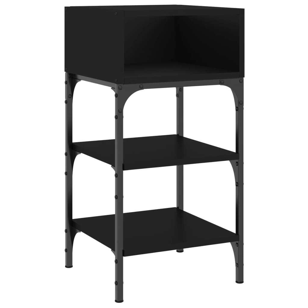 Tables de chevet 2 pcs noir 35x34,5x70 cm bois d'ingénierie - XIOS