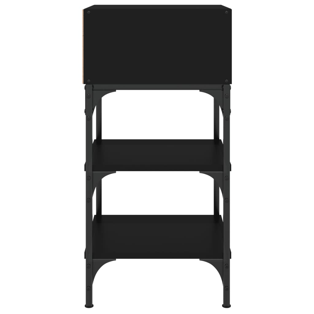 Tables de chevet 2 pcs noir 35x34,5x70 cm bois d'ingénierie - XIOS