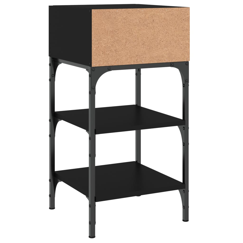 Tables de chevet 2 pcs noir 35x34,5x70 cm bois d'ingénierie - XIOS