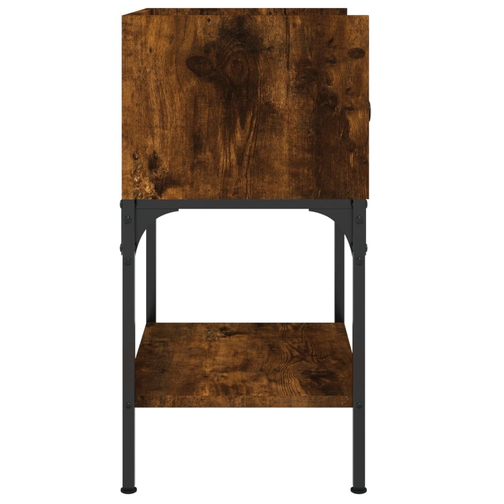 Table de chevet chêne fumé 40,5x31x60 cm bois d'ingénierie - XIOS