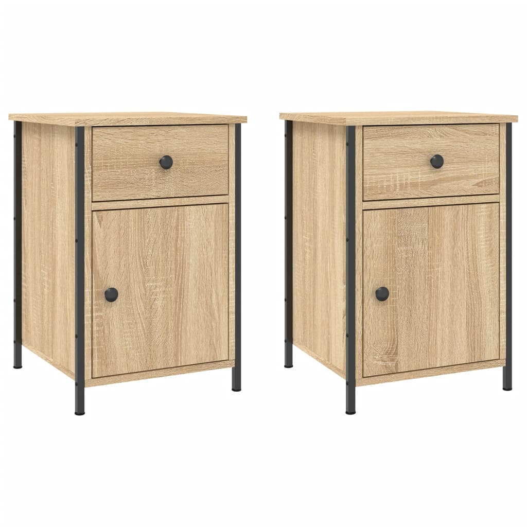 Tables de chevet 2pcs chêne sonoma 40x42x60cm bois d'ingénierie - XIOS