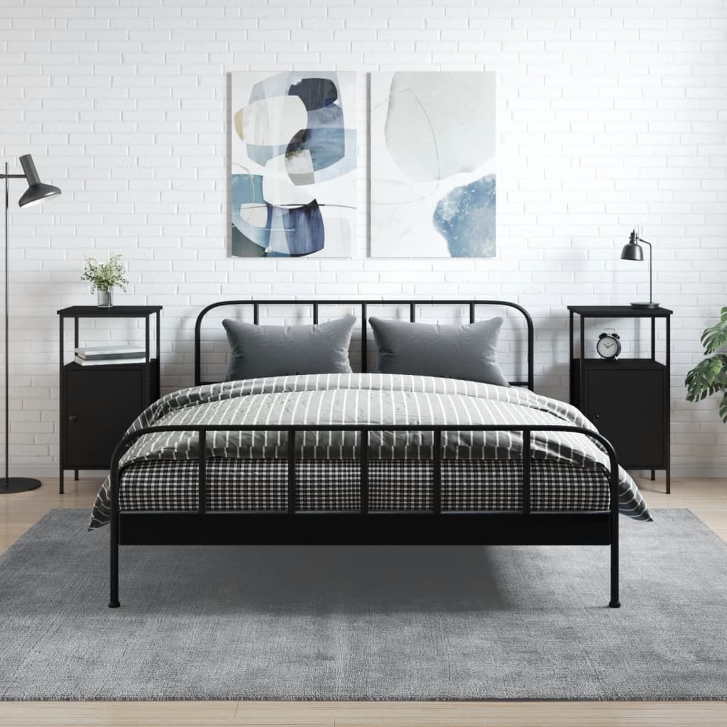 Tables de chevet 2 pcs noir 41x31x80 cm bois d’ingénierie - XIOS