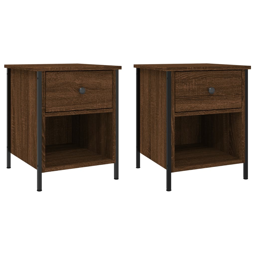 Tables de chevet 2pcs chêne marron 40x42x50cm bois d'ingénierie - XIOS