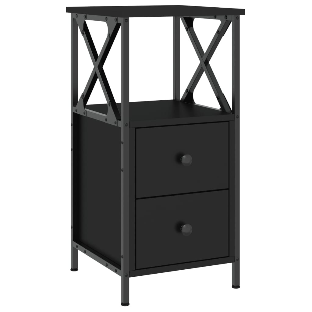 Table de chevet noir 34x35,5x70 cm bois d’ingénierie - XIOS