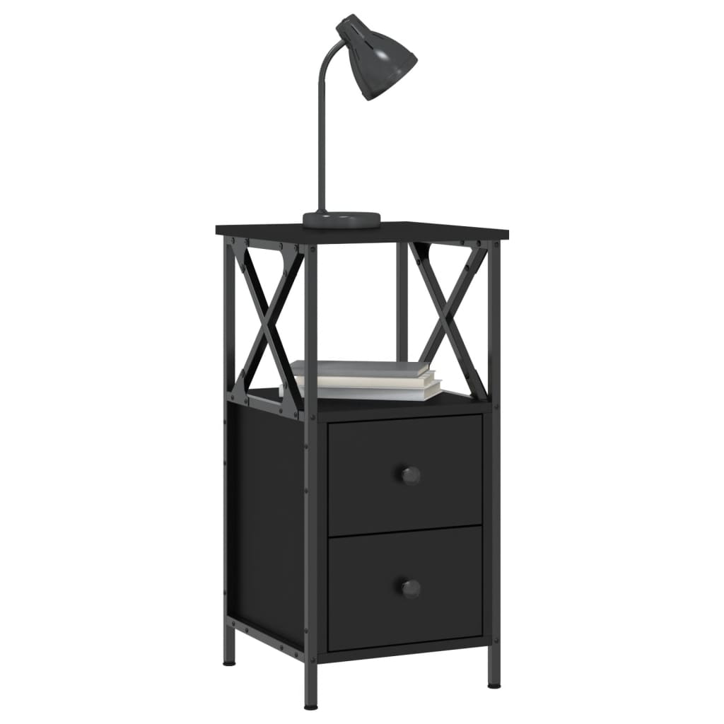Table de chevet noir 34x35,5x70 cm bois d’ingénierie - XIOS