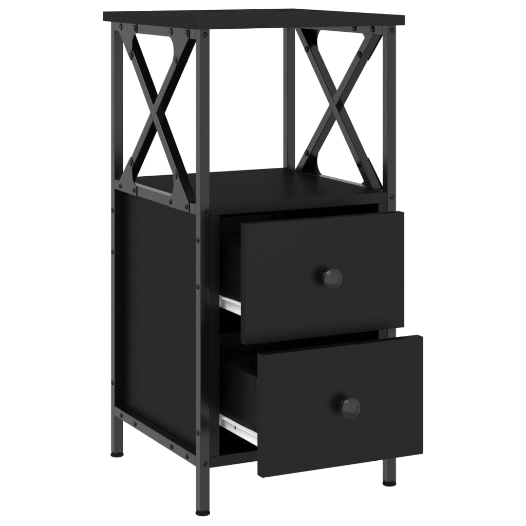 Table de chevet noir 34x35,5x70 cm bois d’ingénierie - XIOS