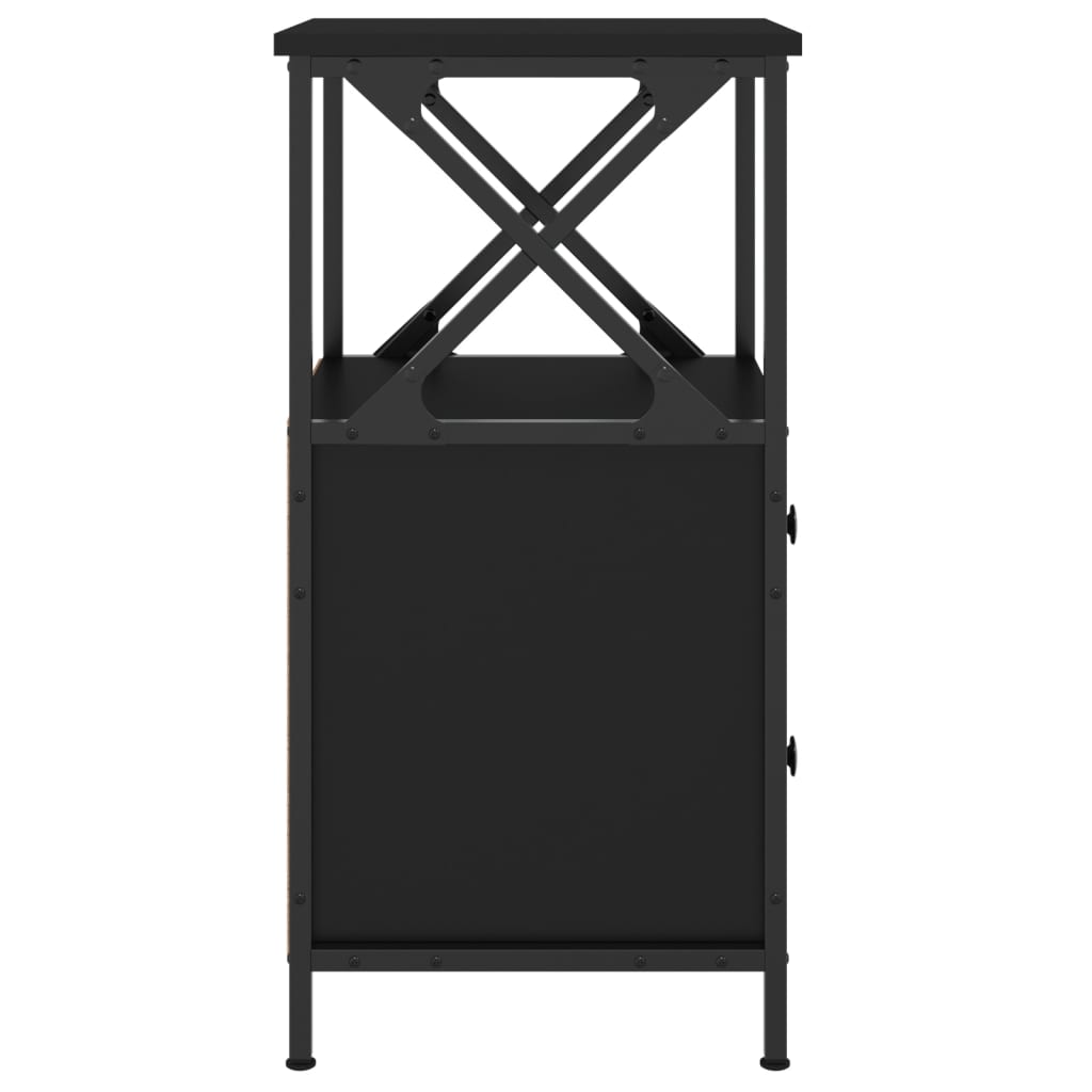 Table de chevet noir 34x35,5x70 cm bois d’ingénierie - XIOS