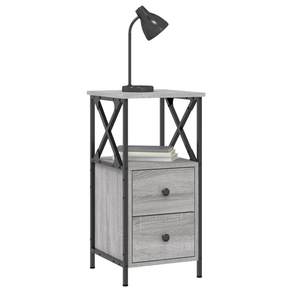 Table de chevet sonoma gris 34x35,5x70 cm bois d'ingénierie - XIOS