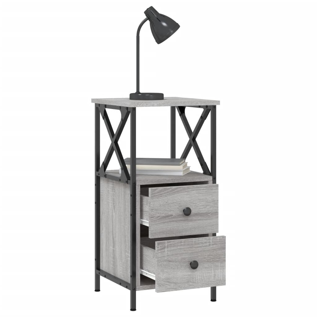 Table de chevet sonoma gris 34x35,5x70 cm bois d'ingénierie - XIOS