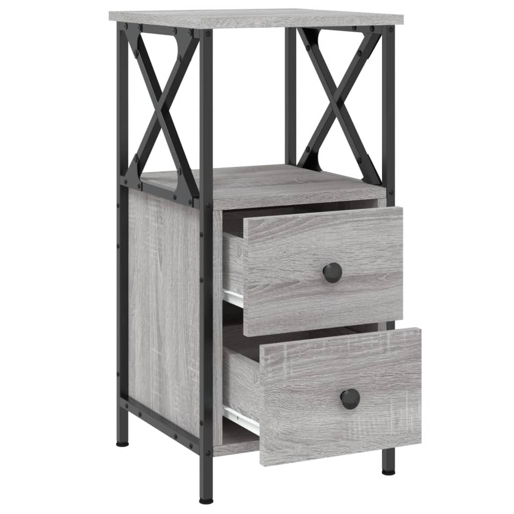 Table de chevet sonoma gris 34x35,5x70 cm bois d'ingénierie - XIOS