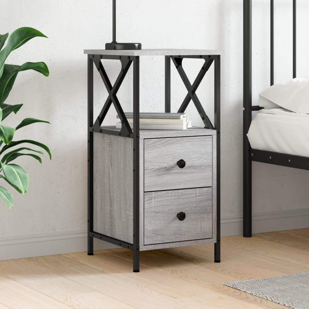 Table de chevet sonoma gris 34x35,5x70 cm bois d'ingénierie - XIOS