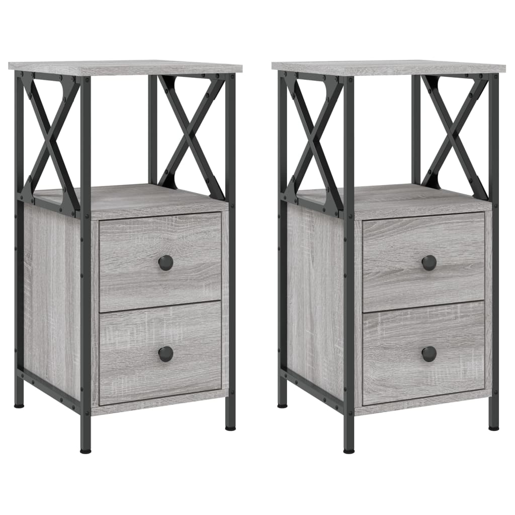 Tables de chevet 2 pcs sonoma gris 34x35,5x70cm bois ingénierie - XIOS