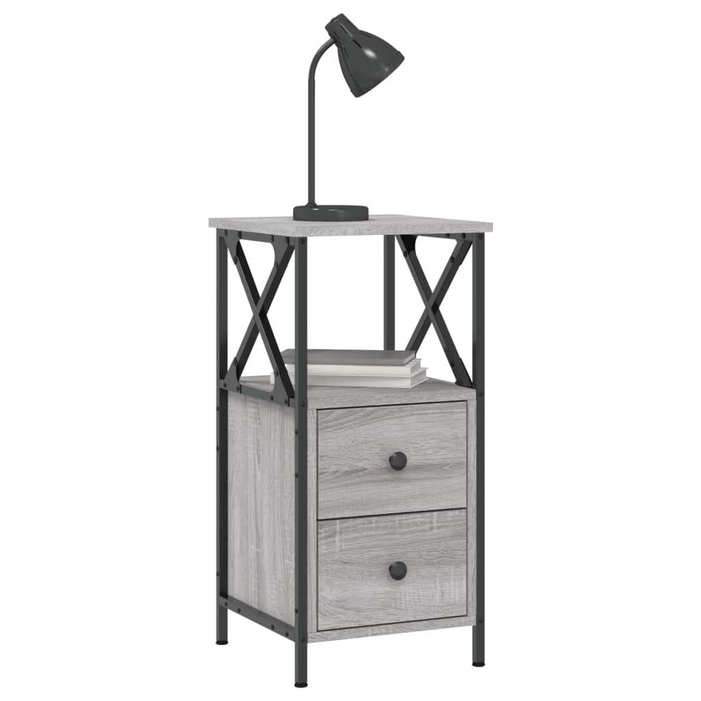 Tables de chevet 2 pcs sonoma gris 34x35,5x70cm bois ingénierie - XIOS