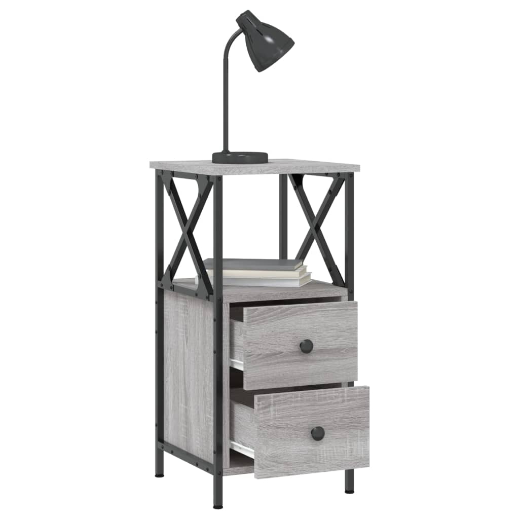 Tables de chevet 2 pcs sonoma gris 34x35,5x70cm bois ingénierie - XIOS