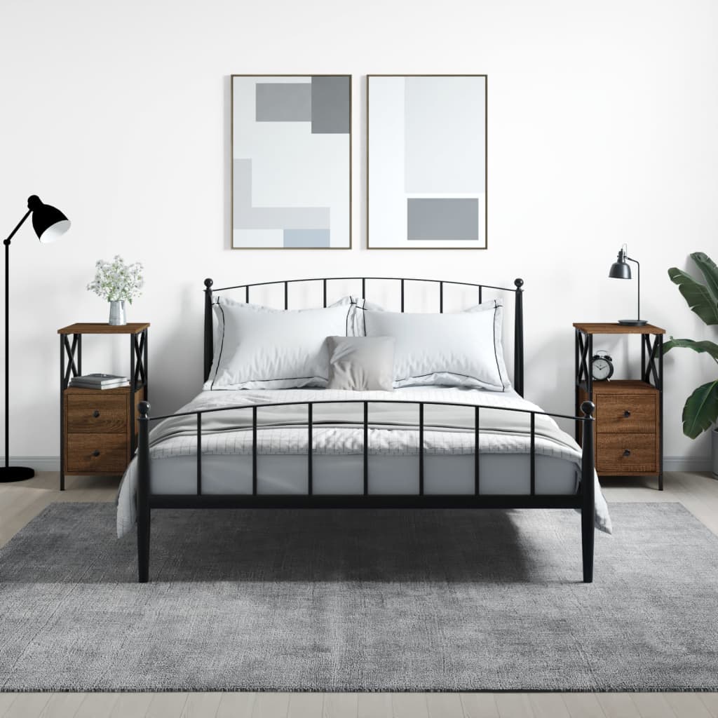 Tables de chevet 2pcs chêne marron 34x35,5x70cm bois ingénierie - XIOS