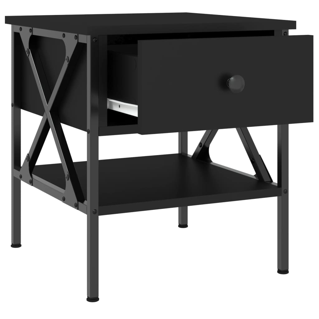Table de chevet noir 40x42x45 cm bois d’ingénierie - XIOS
