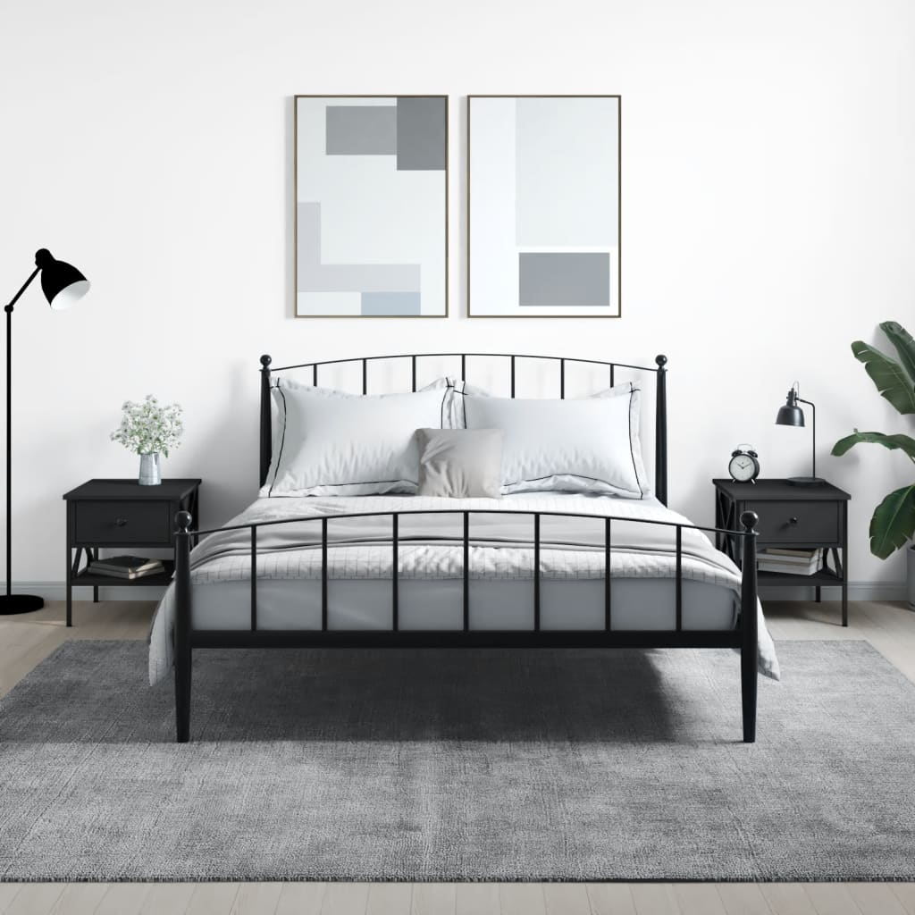 Tables de chevet 2 pcs noir 40x42x45 cm bois d’ingénierie - XIOS