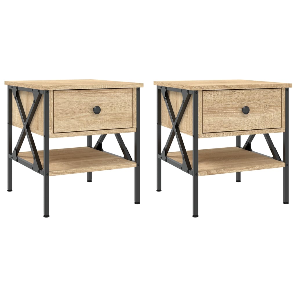 Tables de chevet 2 pcs chêne sonoma 40x42x45 cm bois ingénierie - XIOS