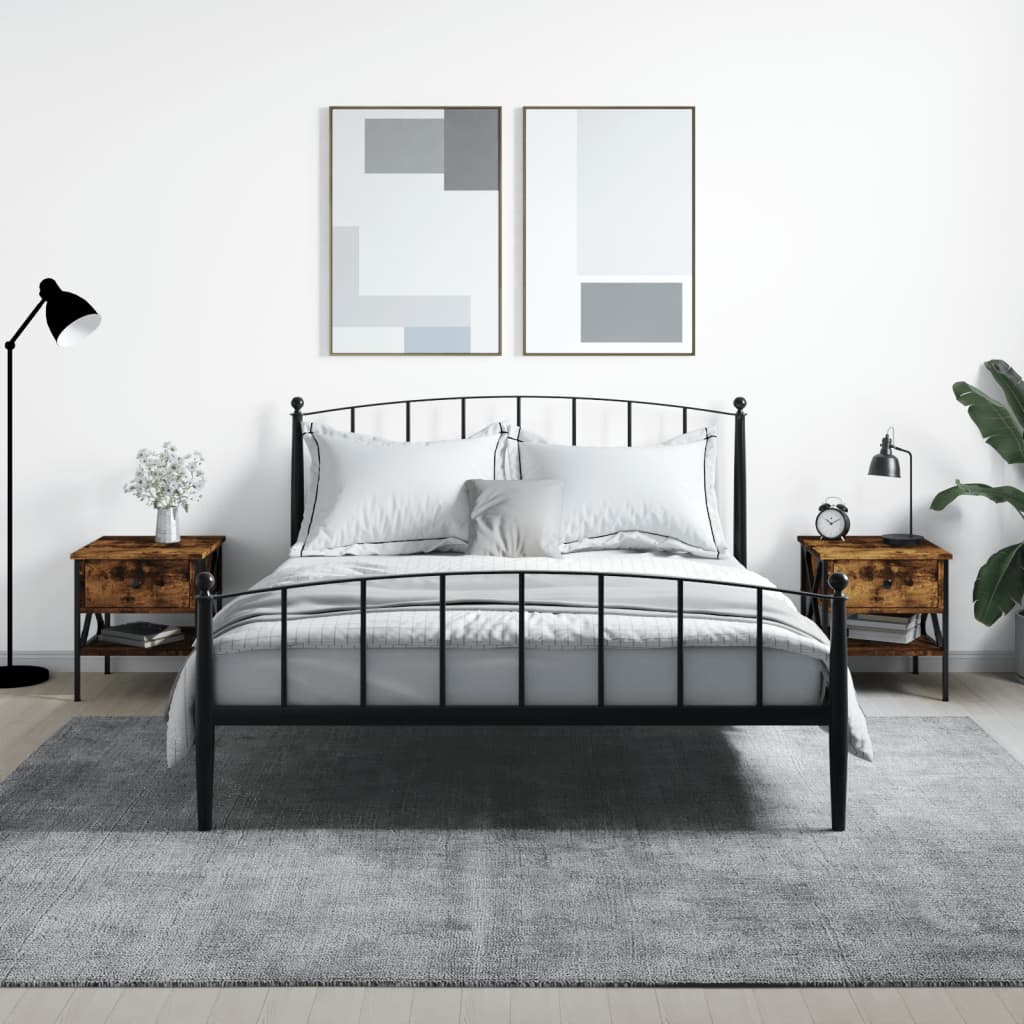 Tables de chevet 2 pcs chêne fumé 40x42x45 cm bois d’ingénierie - XIOS