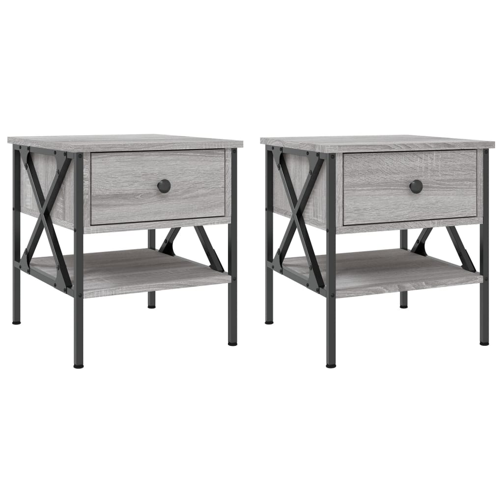 Tables de chevet 2 pcs sonoma gris 40x42x45 cm bois ingénierie - XIOS