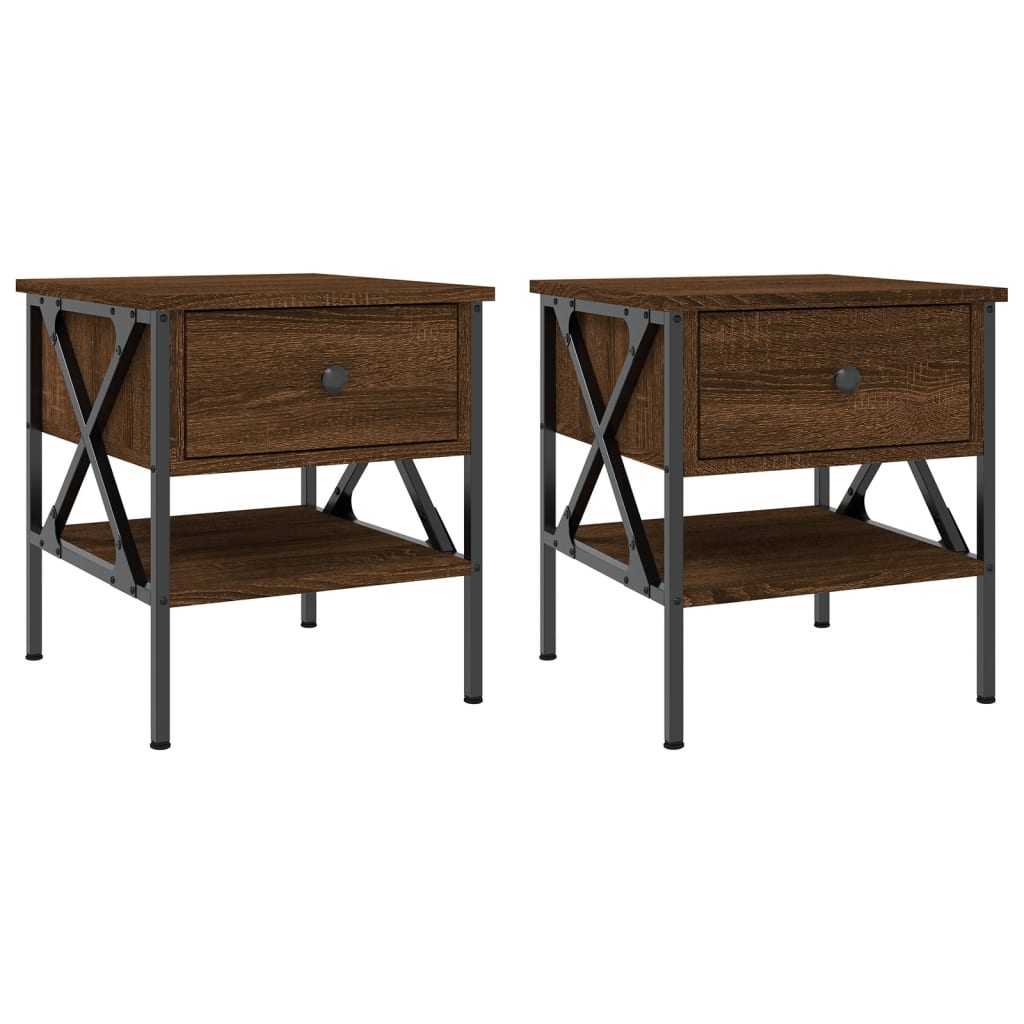 Tables de chevet 2 pcs chêne marron 40x42x45 cm bois ingénierie - XIOS