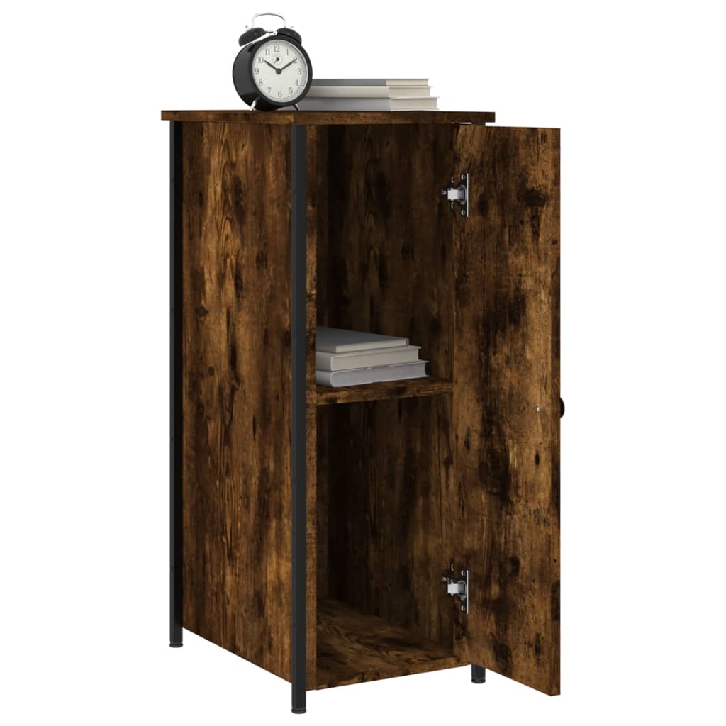 Table de chevet chêne fumé 32x42x80 cm bois d'ingénierie - XIOS