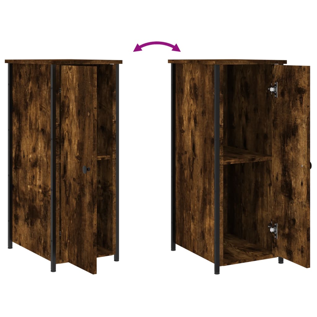 Table de chevet chêne fumé 32x42x80 cm bois d'ingénierie - XIOS