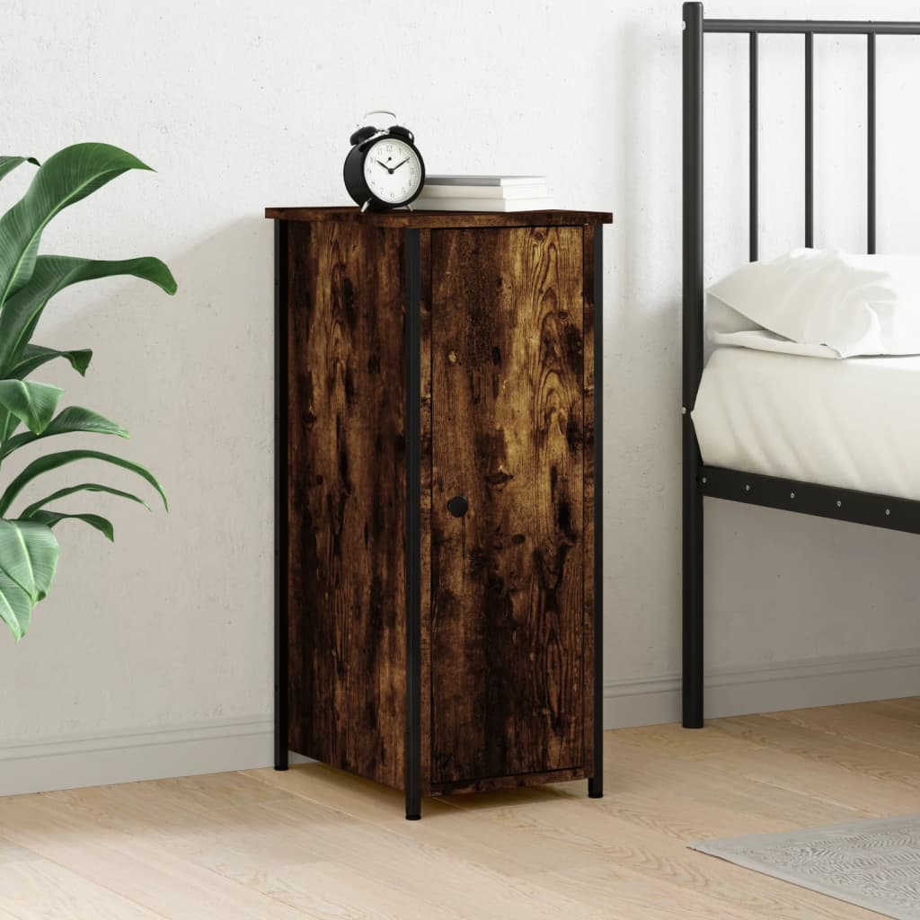 Table de chevet chêne fumé 32x42x80 cm bois d'ingénierie - XIOS