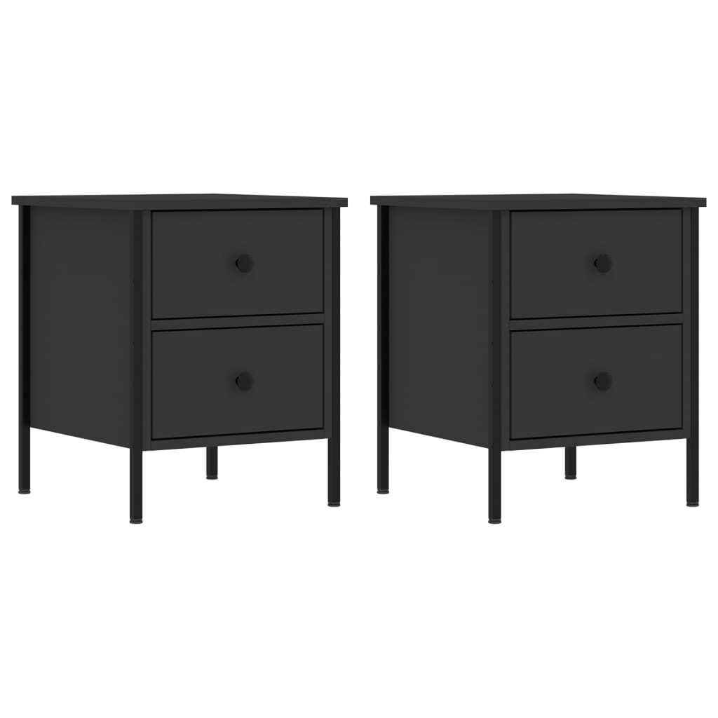 Tables de chevet 2 pcs noir 40x42x50 cm bois d’ingénierie - XIOS