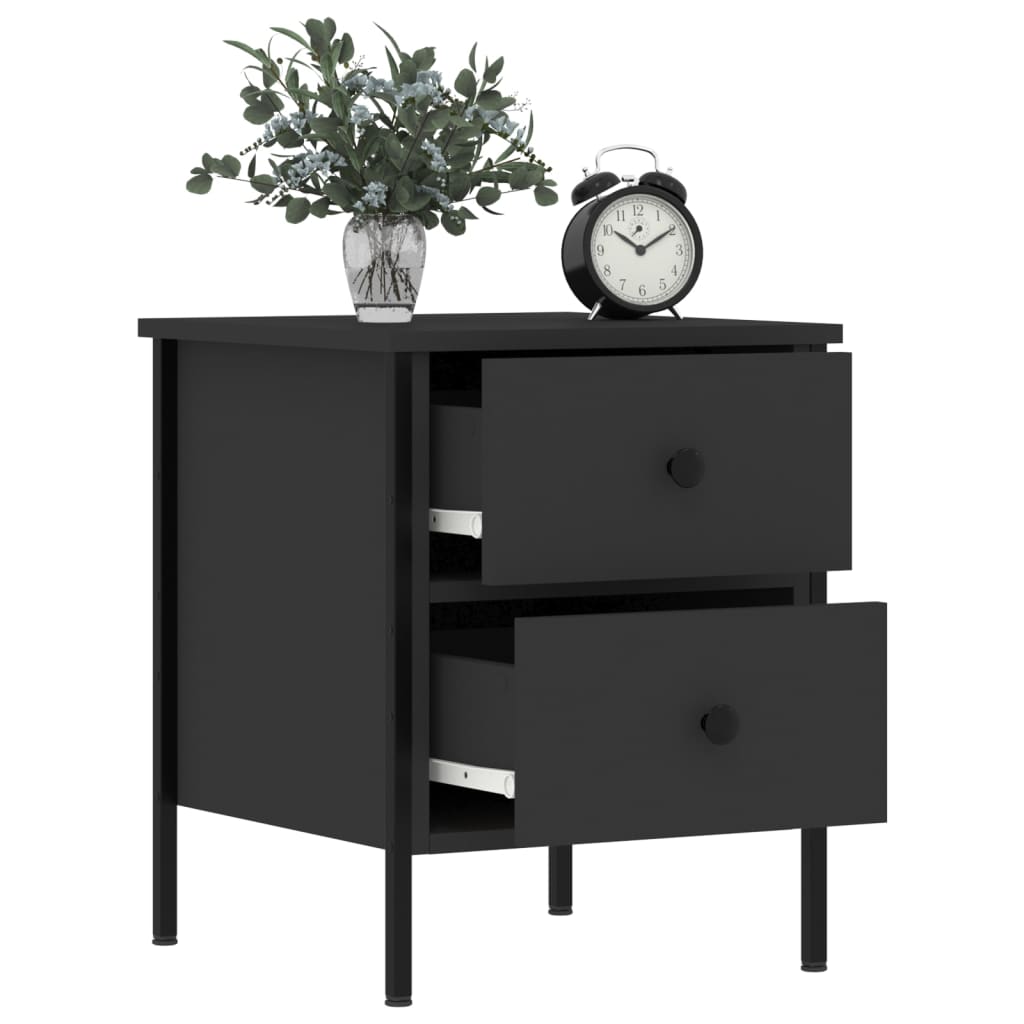 Tables de chevet 2 pcs noir 40x42x50 cm bois d’ingénierie - XIOS