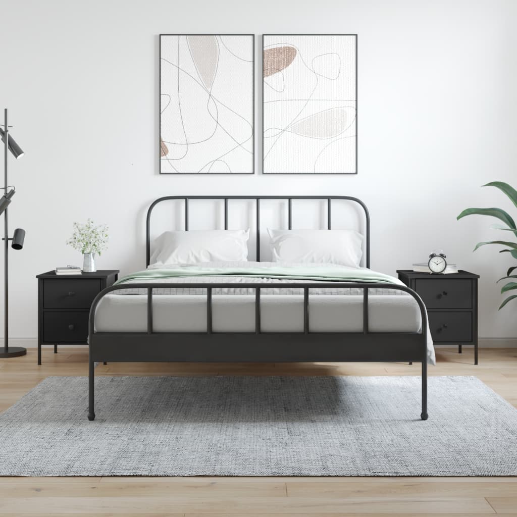 Tables de chevet 2 pcs noir 40x42x50 cm bois d’ingénierie - XIOS