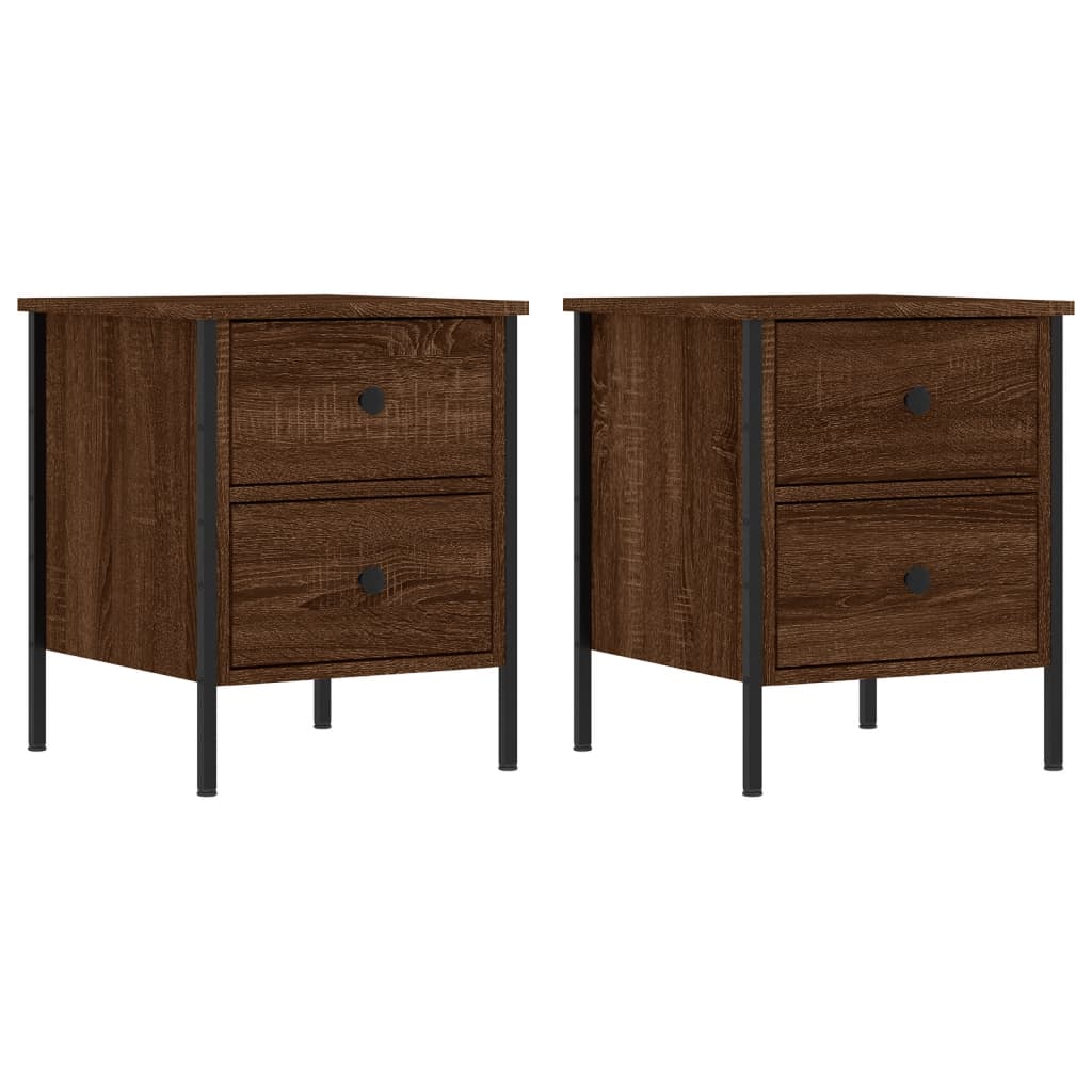Tables de chevet 2pcs chêne marron 40x42x50cm bois d'ingénierie - XIOS