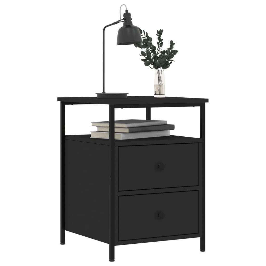 Tables de chevet 2 pcs noir 44x45x60 cm bois d’ingénierie - XIOS