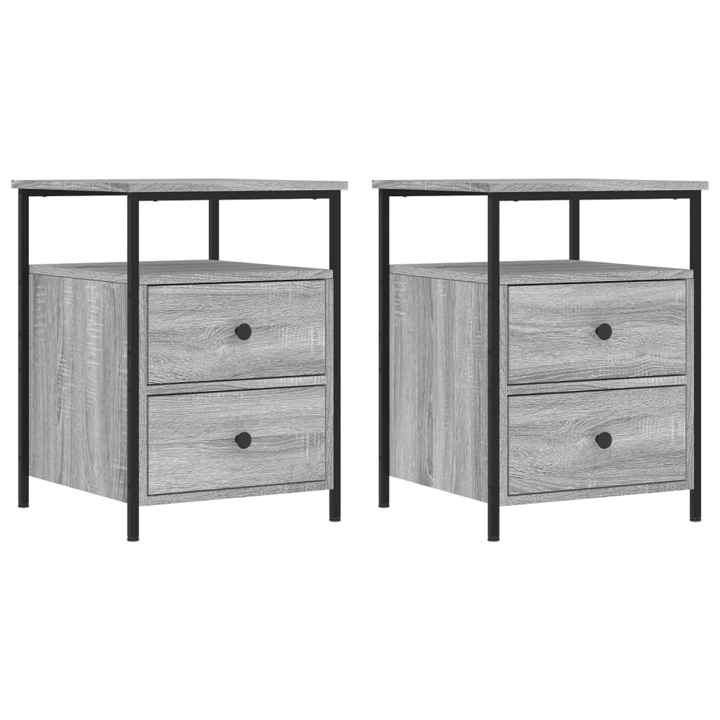 Tables de chevet 2 pcs sonoma gris 44x45x60cm bois d'ingénierie - XIOS
