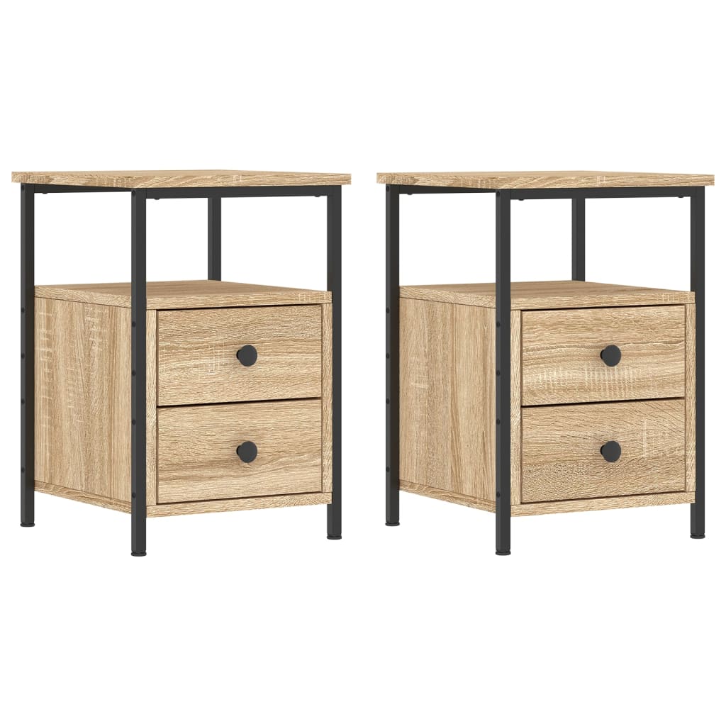 Tables de chevet 2pcs chêne sonoma 34x35,5x50cm bois ingénierie - XIOS