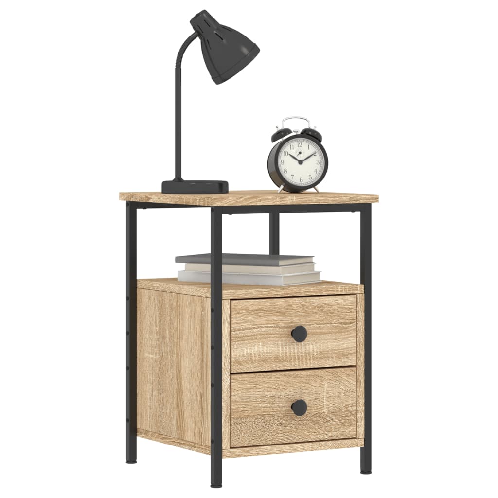 Tables de chevet 2pcs chêne sonoma 34x35,5x50cm bois ingénierie - XIOS