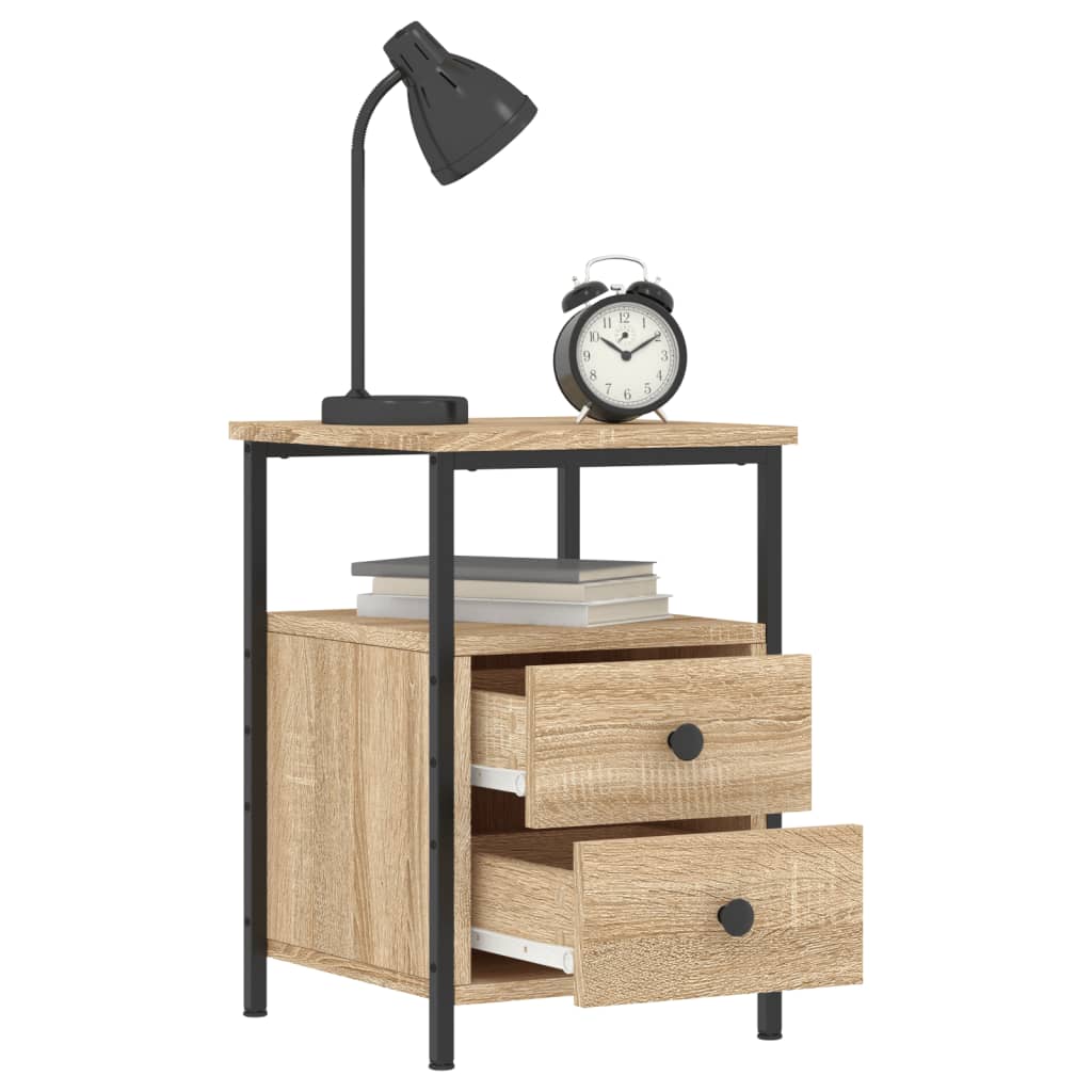 Tables de chevet 2pcs chêne sonoma 34x35,5x50cm bois ingénierie - XIOS