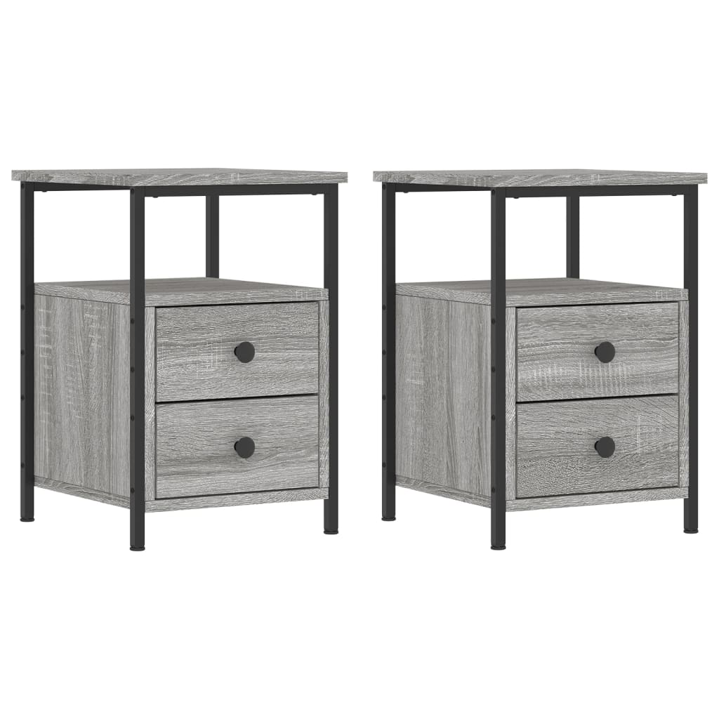 Tables de chevet 2 pcs sonoma gris 34x35,5x50cm bois ingénierie - XIOS
