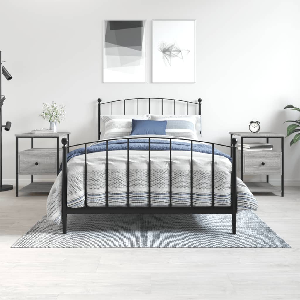 Tables de chevet 2 pcs sonoma gris 40x42x56cm bois d'ingénierie - XIOS