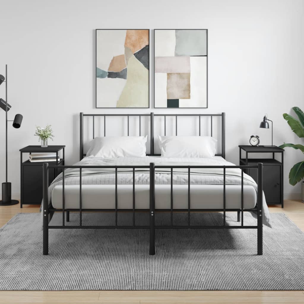 Tables de chevet 2 pcs noir 40x42x60 cm bois d'ingénierie - XIOS