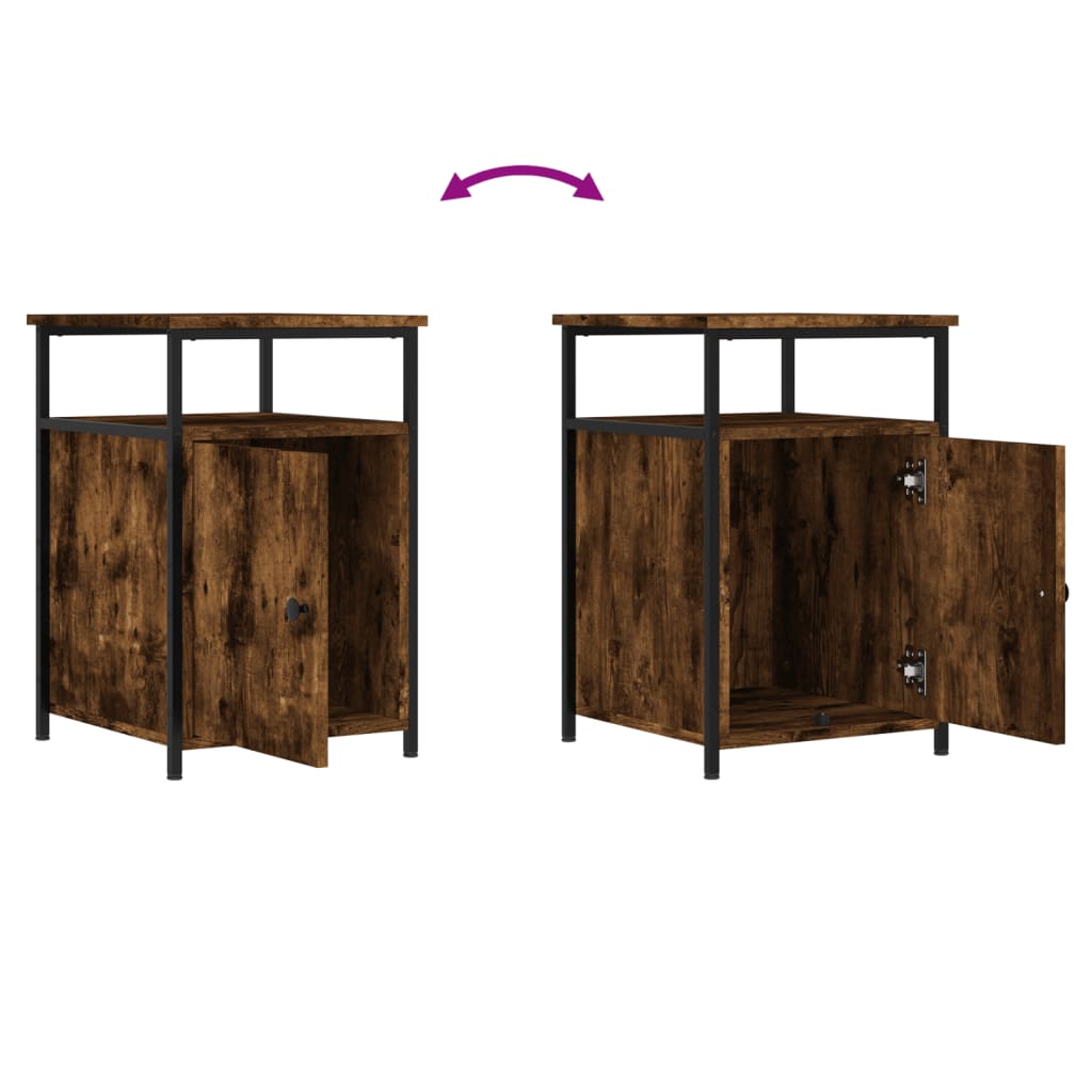 Table de chevet chêne fumé 40x42x60 cm bois d'ingénierie - XIOS