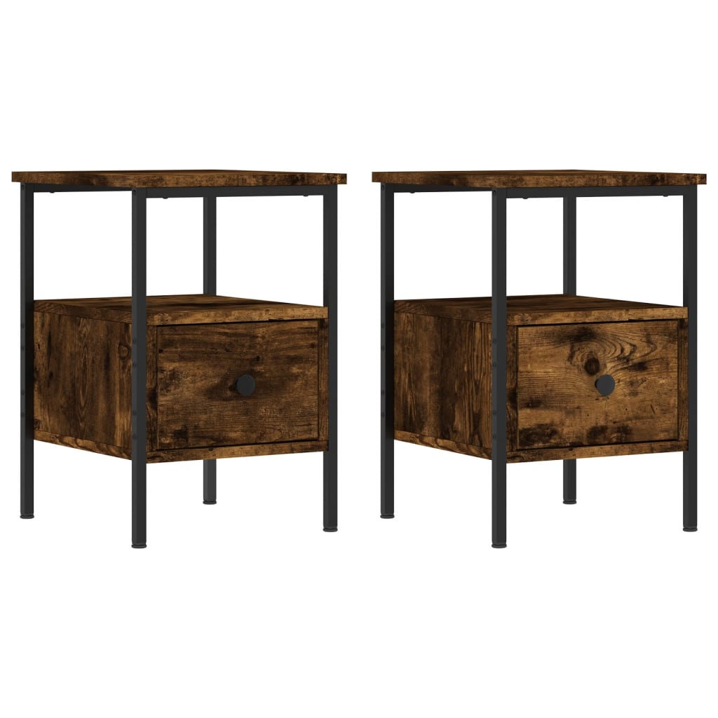 Tables de chevet 2 pcs chêne fumé 34x36x50 cm bois ingénierie - XIOS