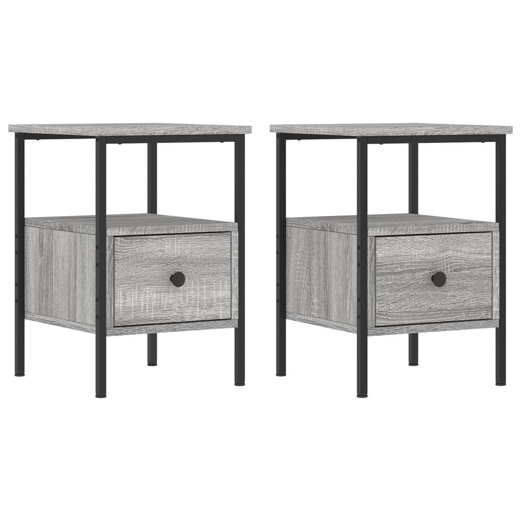 Tables de chevet 2 pcs sonoma gris 34x36x50cm bois d'ingénierie - XIOS