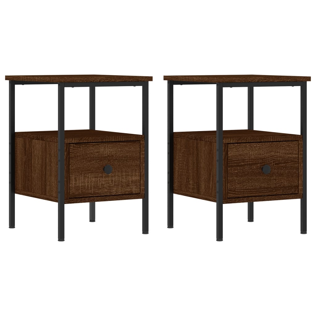 Tables de chevet 2 pcs chêne marron 34x36x50 cm bois ingénierie - XIOS